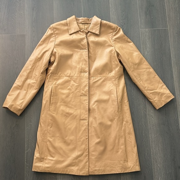 Bod & Christensen Leather 3/4 Trench Coat Style Button Down Women size 14 - Picture 17 of 17